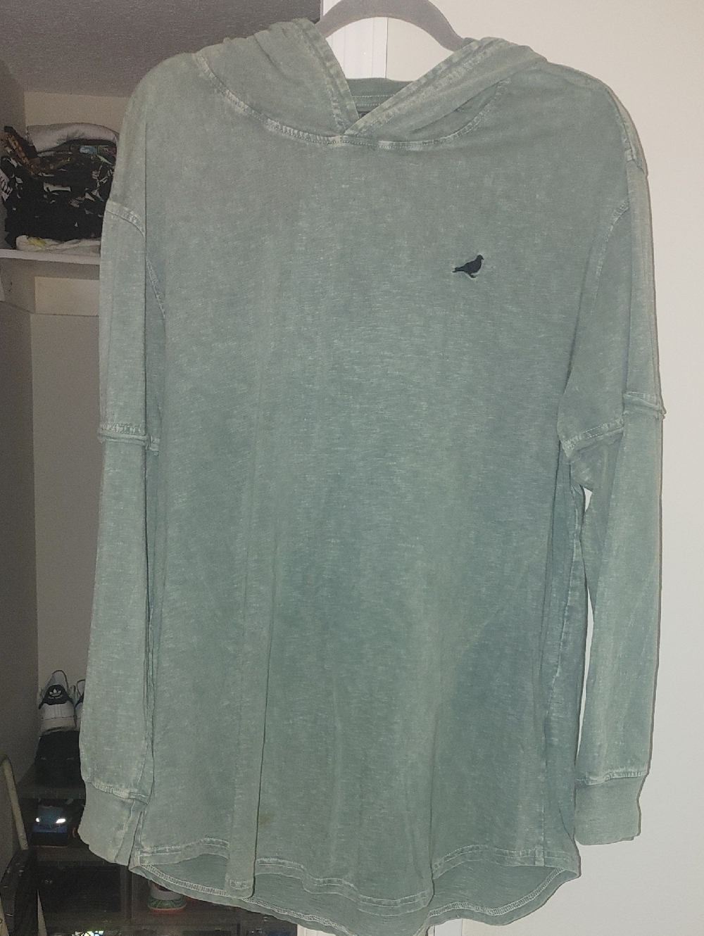 Staple Sage Green Hoodie Tee with Logo Tag